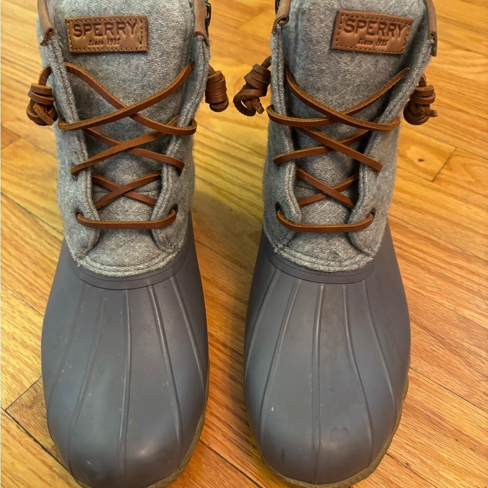 Sperry Gray and Brown Winter Boots